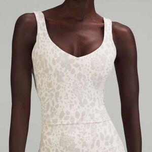 Lululemon Align Tank Top 6 Cropped Gray White Cheetah Camo Padded Sports Bra A/B